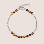 Round Semi-Precious Beaded Chain Bracelet