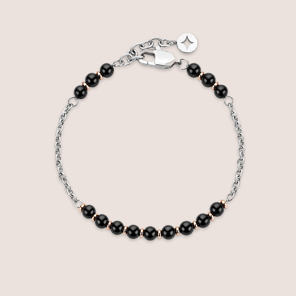 Round Semi-Precious Beaded Chain Bracelet