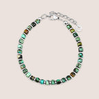 Semi-Precious and Steel Disc Bead Bracelet