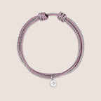 Woven Cord Bracelet with Steel Charm