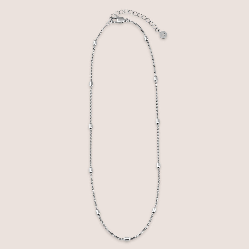 Oval Beaded Station Necklace