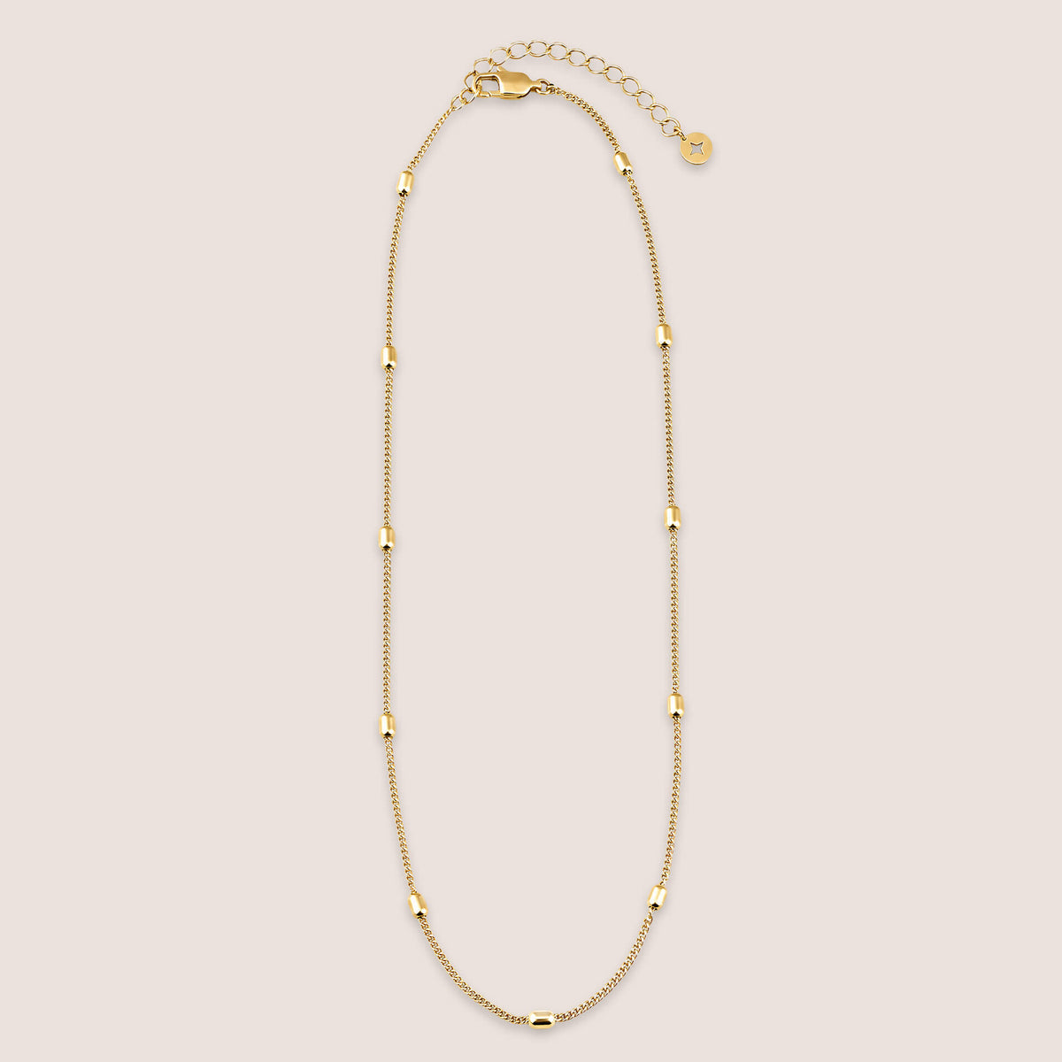 Oval Beaded Station Necklace