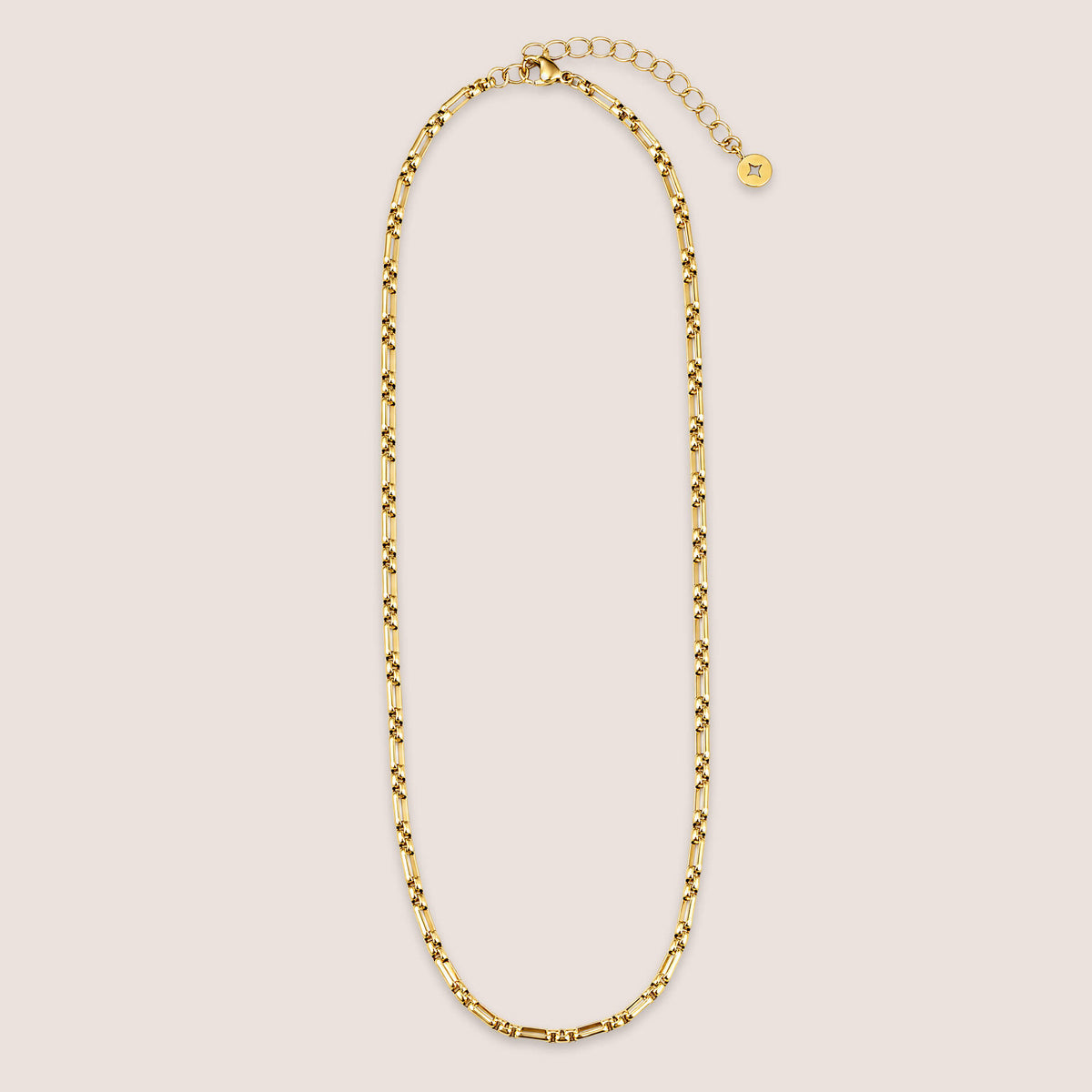 Box Chain Station Link Necklace