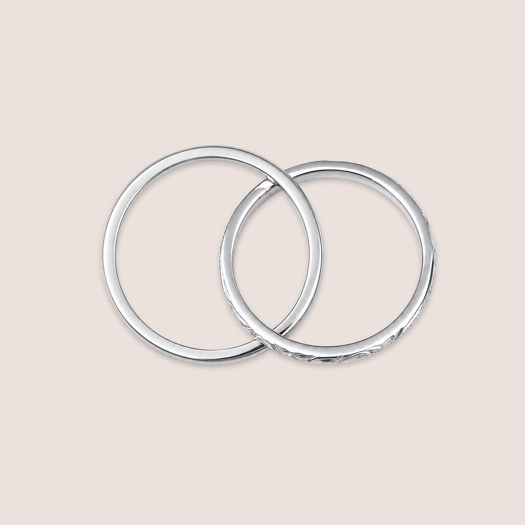Interlinked Double Band Ring